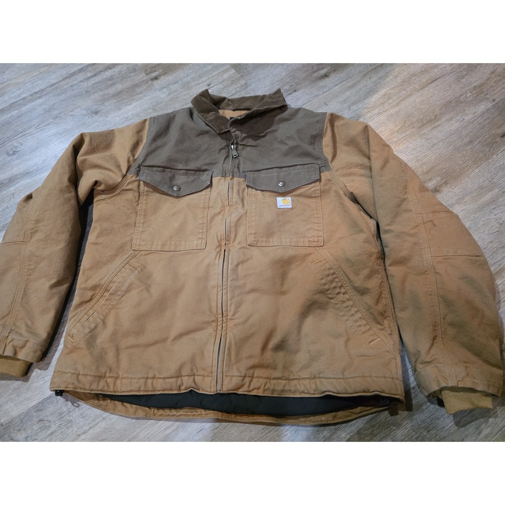 Carhartt Jacket Mens Large Brown Montana Rugged Flex Duck Insulated Relaxed Fit